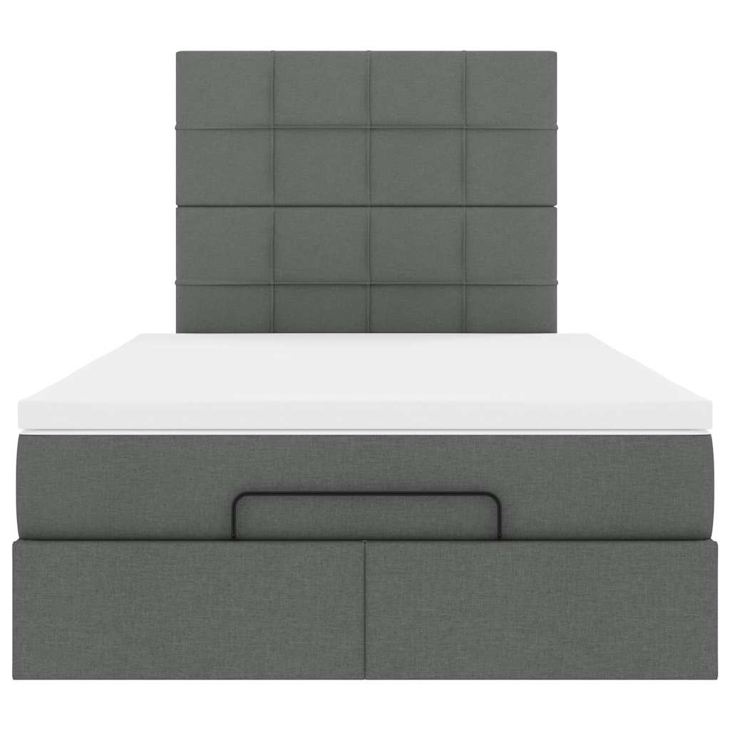 Ottoman bed met matras en LED's 120x200cm stof donkergrijs is nu te koop bij PeponiXL, paradijselijk wonen!