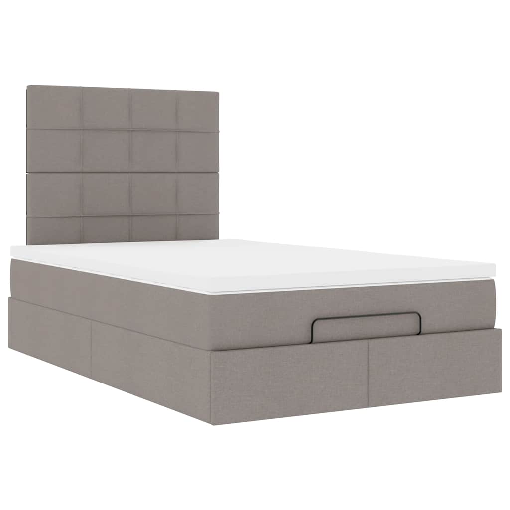 Ottoman bed met matras en LED's 120x200cm stof taupe is nu te koop bij PeponiXL, paradijselijk wonen!
