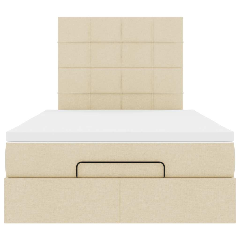 Ottoman bed met matras en LED's 120x200cm stof crèmekleurig is nu te koop bij PeponiXL, paradijselijk wonen!