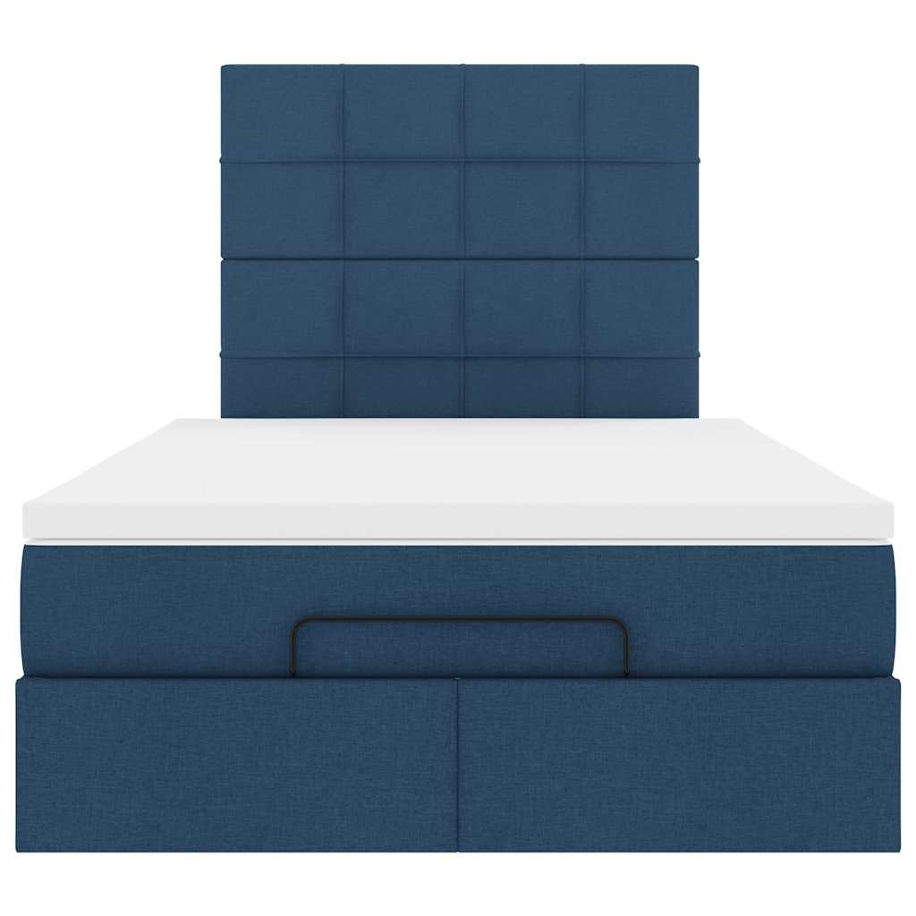Ottoman bed met matras en LED's 120x200cm stof blauw is nu te koop bij PeponiXL, paradijselijk wonen!