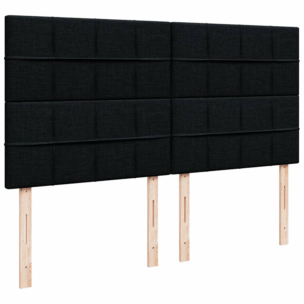 Ottoman bed met matras en LED's 160x200cm stof zwart is nu te koop bij PeponiXL, paradijselijk wonen!