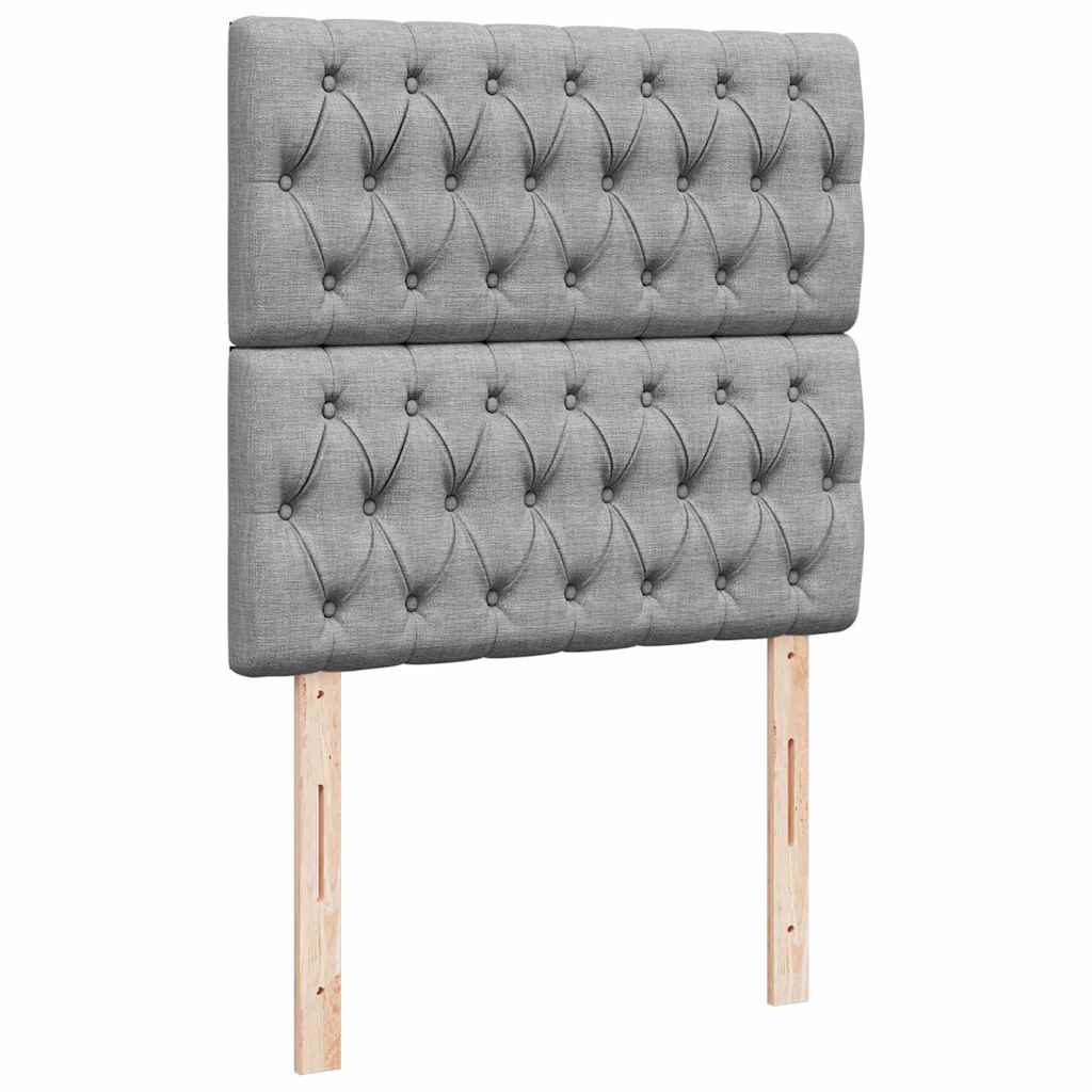 Bed poef met matras en LED's stof 80x200 cm lichtgrijs is nu te koop bij PeponiXL, paradijselijk wonen!