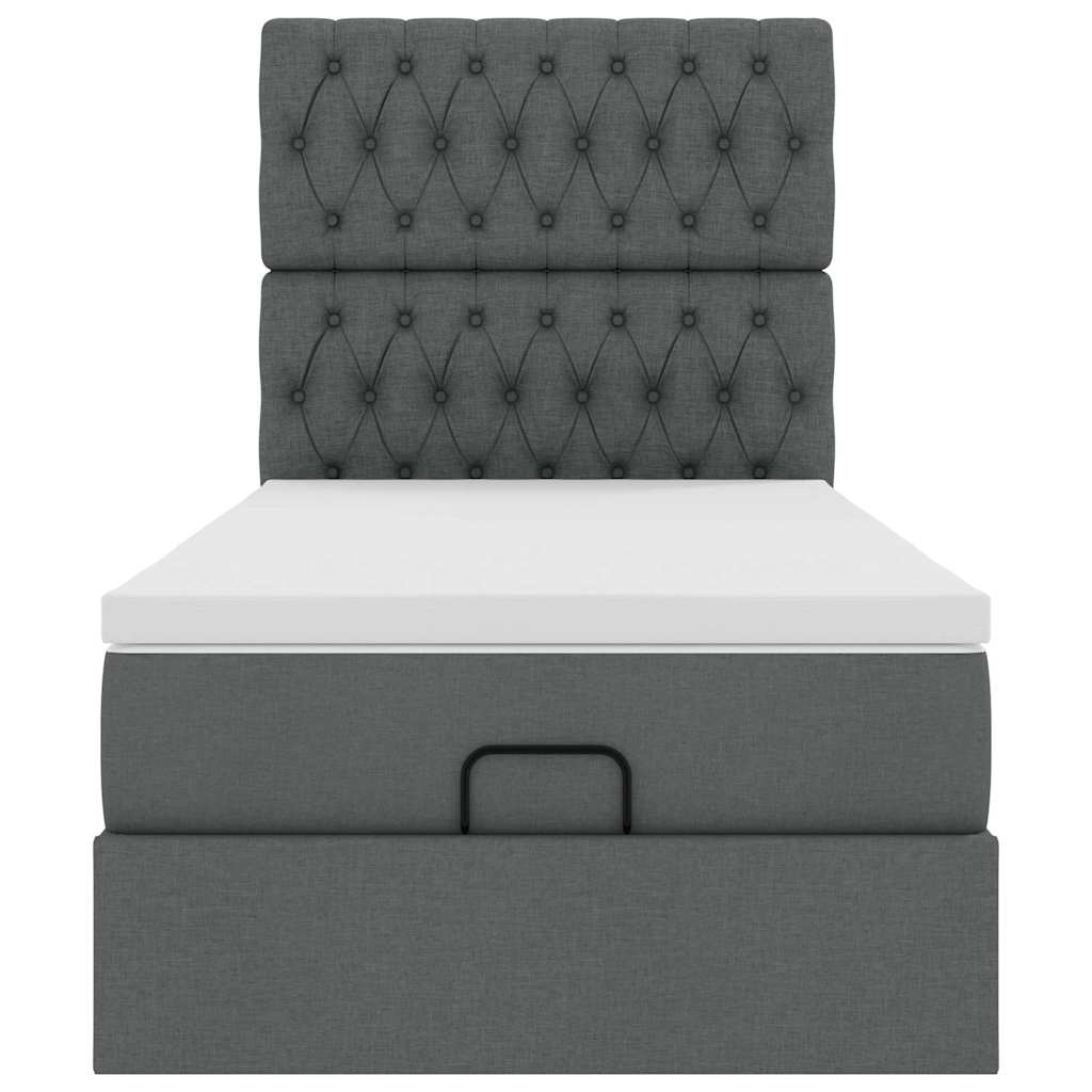 Bed poef met matras en LED's 90x200 cm stof donkergrijs is nu te koop bij PeponiXL, paradijselijk wonen!