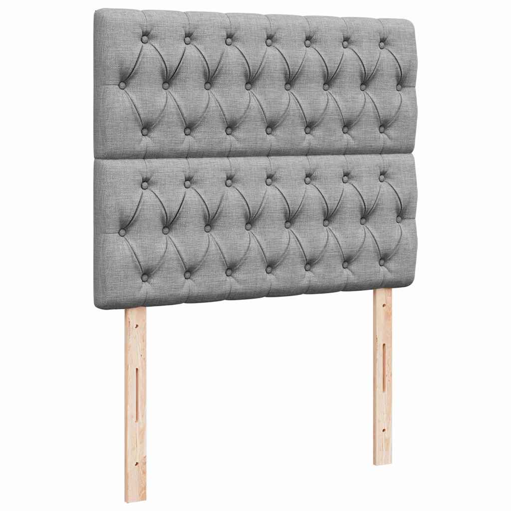 Ottoman bed met matras en LED's 120x190 cm stof lichtgrijs is nu te koop bij PeponiXL, paradijselijk wonen!