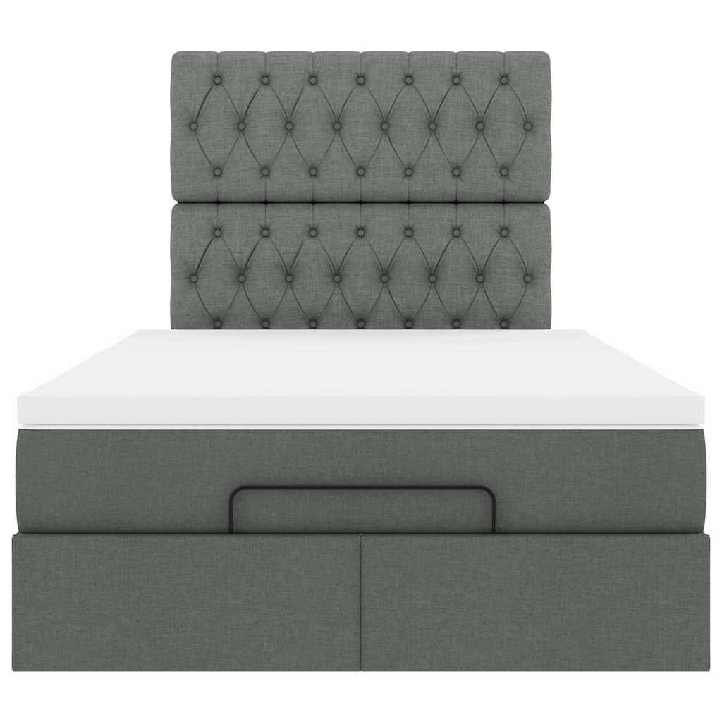 Ottoman bed met matras en LED's 120x190 cm stof donkergrijs is nu te koop bij PeponiXL, paradijselijk wonen!