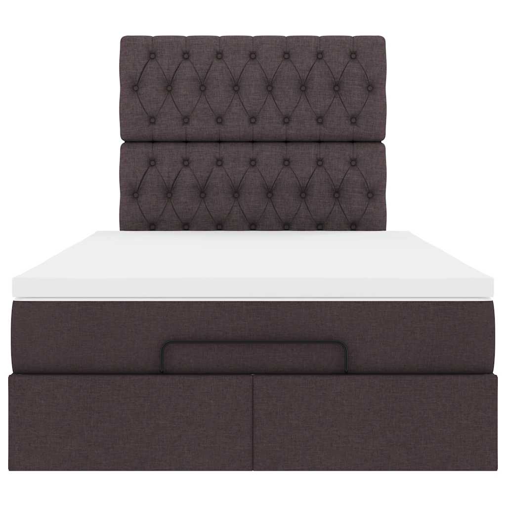 Ottoman bed met matras en LED's 120x190 cm stof donkerbruin is nu te koop bij PeponiXL, paradijselijk wonen!
