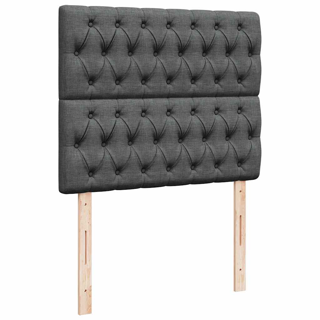 Ottoman bed met matras en LED's 120x200cm stof donkergrijs is nu te koop bij PeponiXL, paradijselijk wonen!