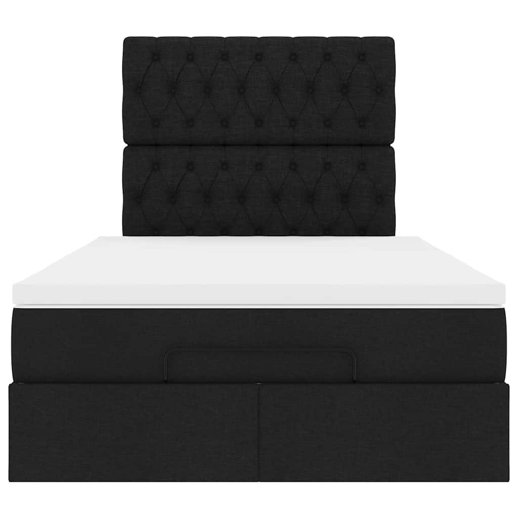 Ottoman bed met matras en LED's 120x200cm stof zwart is nu te koop bij PeponiXL, paradijselijk wonen!