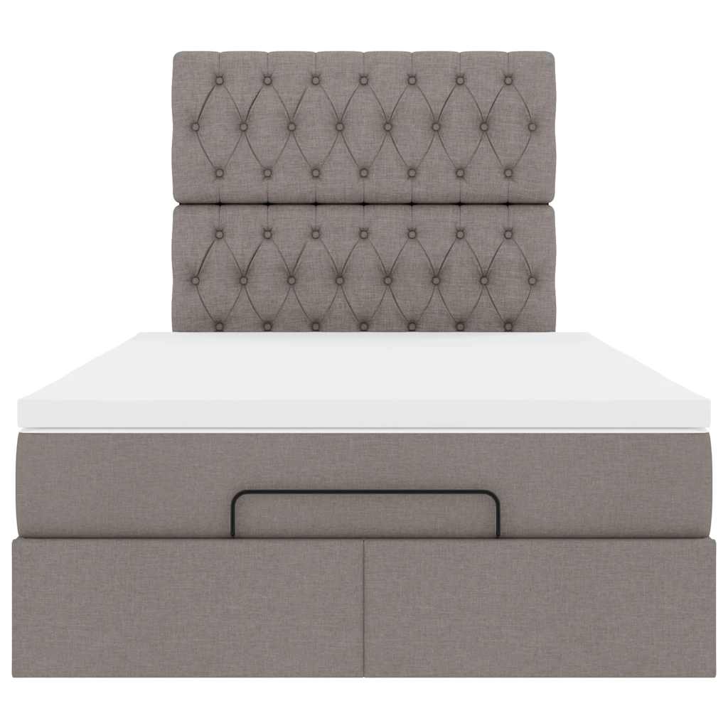 Ottoman bed met matras en LED's 120x200cm stof taupe is nu te koop bij PeponiXL, paradijselijk wonen!