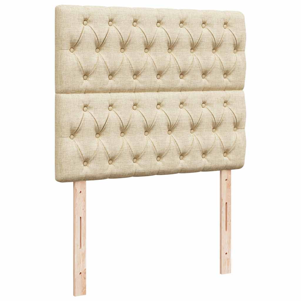Ottoman bed met matras en LED's 120x200cm stof crèmekleurig is nu te koop bij PeponiXL, paradijselijk wonen!