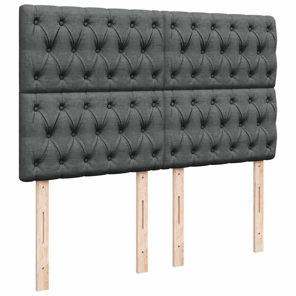 Ottoman bed met matras en LED's 140x190cm stof donkergrijs is nu te koop bij PeponiXL, paradijselijk wonen!