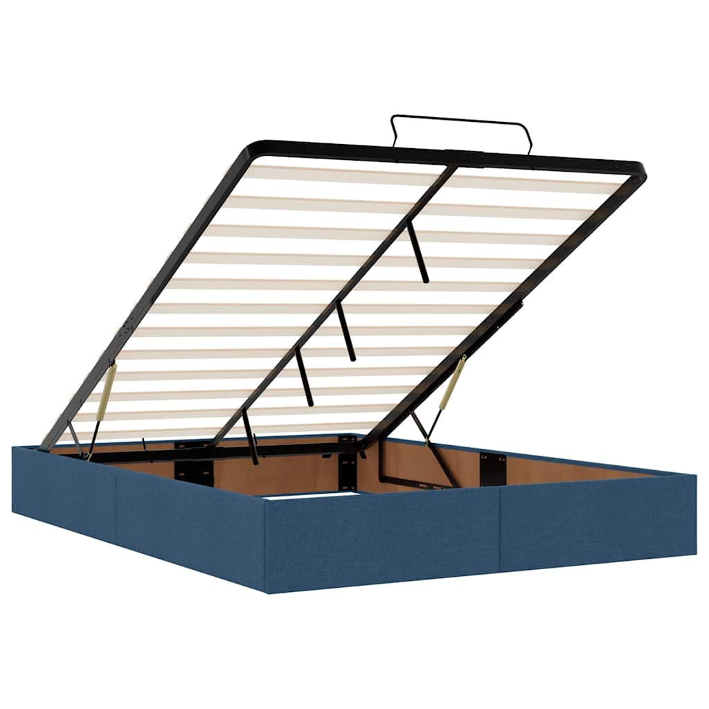 Ottoman bed met matras en LED's 140x190cm stof blauw