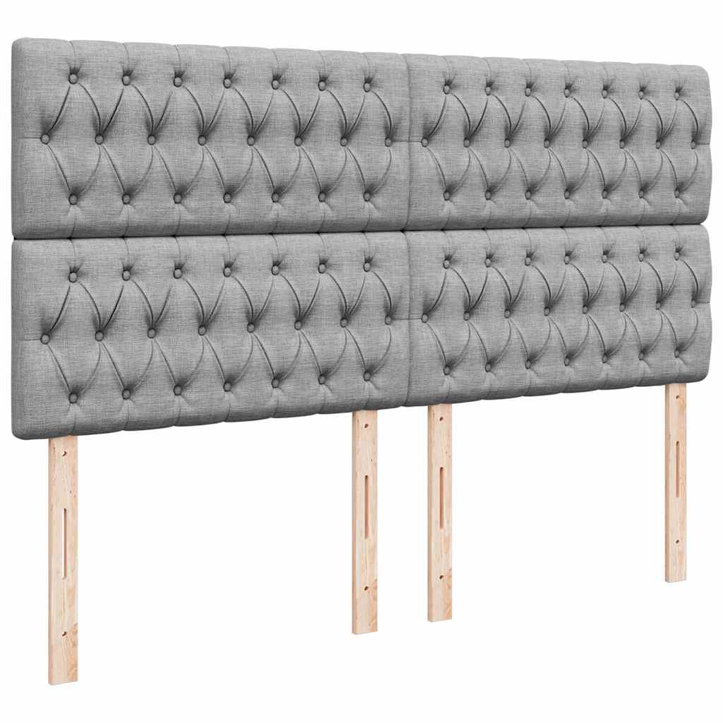 Ottoman bed met matras en LED's 160x200cm stof lichtgrijs is nu te koop bij PeponiXL, paradijselijk wonen!