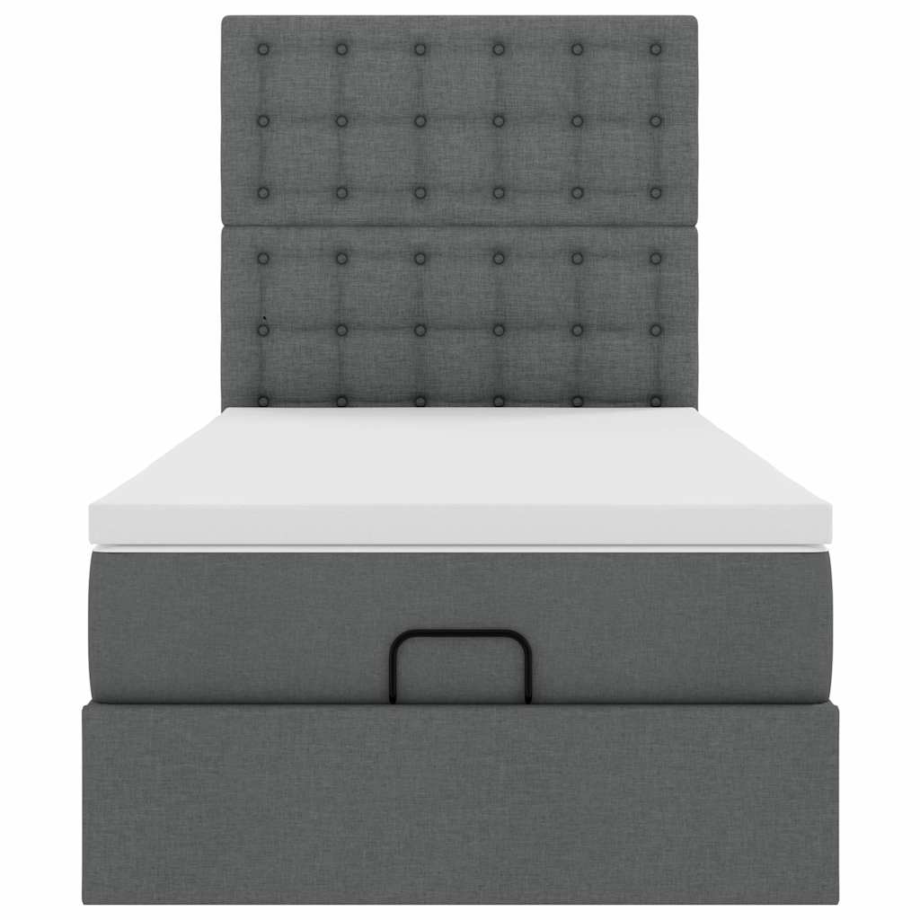 Bed poef met matras en LED's stof 80x200 cm donkergrijs is nu te koop bij PeponiXL, paradijselijk wonen!