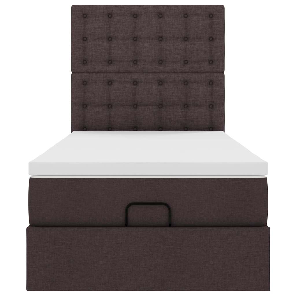 Ottoman bed met matras en LED's 80x200cm stof donkerbruin