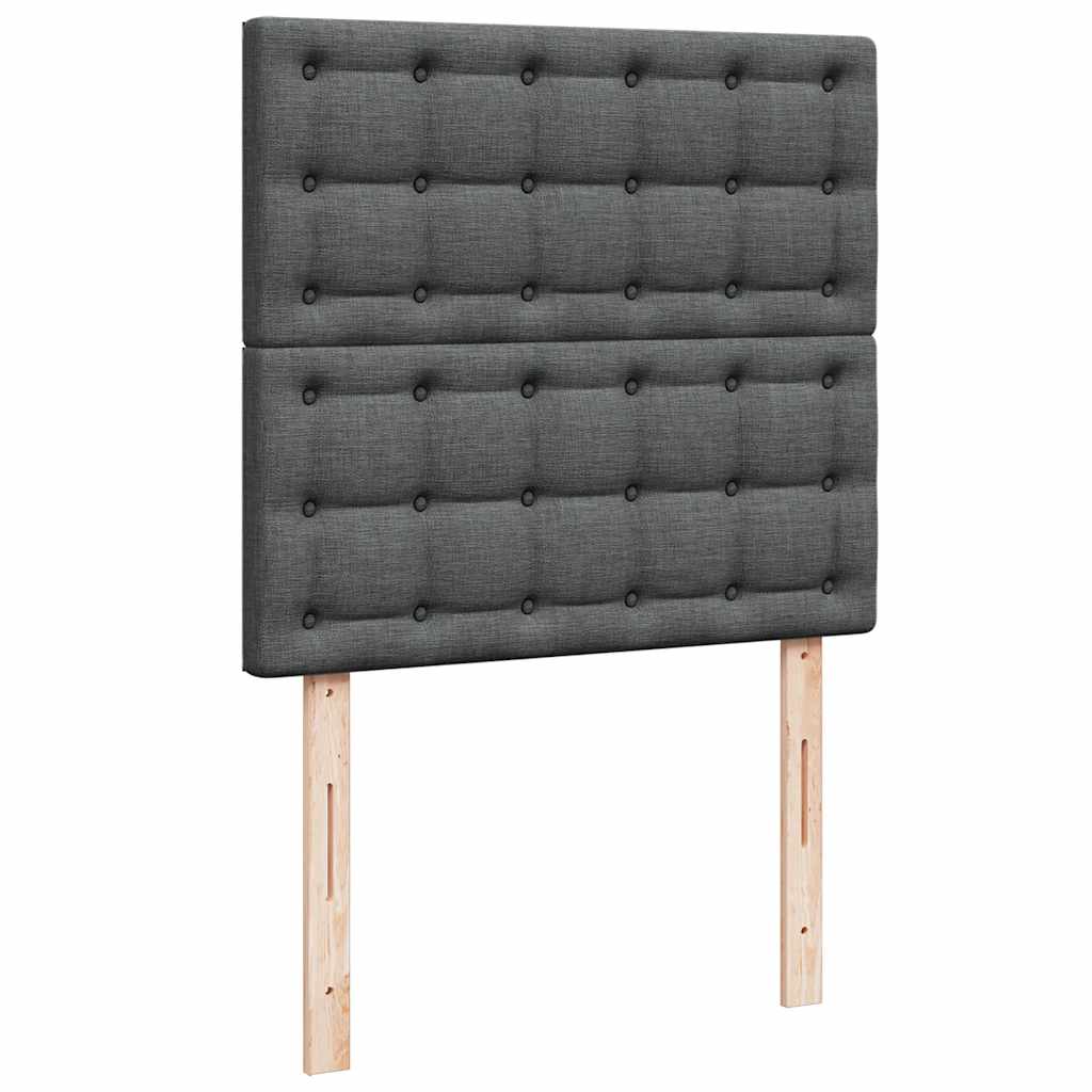 Ottoman bed met matras en LED's 90x190cm stof donkergrijs is nu te koop bij PeponiXL, paradijselijk wonen!