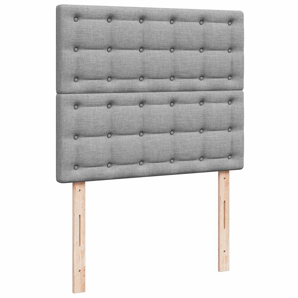 Ottoman bed met matras en LED's 120x190 cm stof lichtgrijs is nu te koop bij PeponiXL, paradijselijk wonen!
