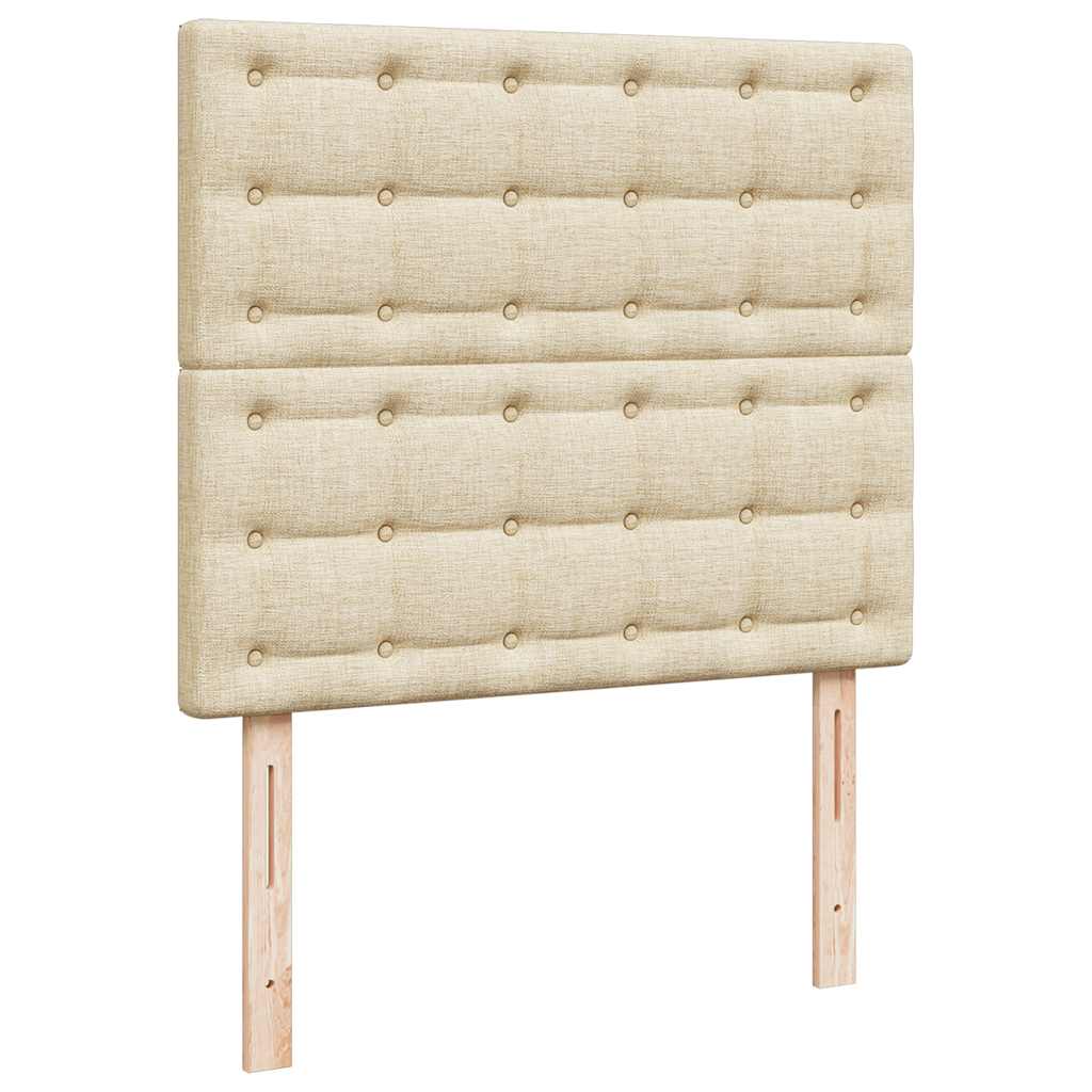 Ottoman bed met matras en LED's 120x190cm stof crèmekleurig