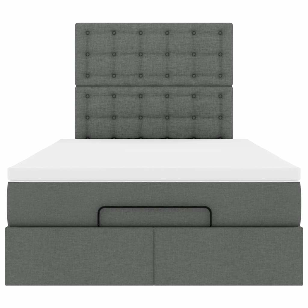 Ottoman bed met matras en LED's 120x200cm stof donkergrijs is nu te koop bij PeponiXL, paradijselijk wonen!