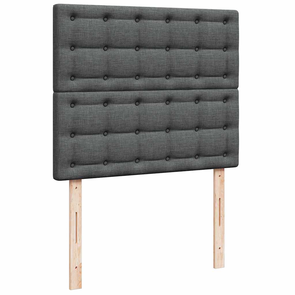 Ottoman bed met matras en LED's 120x200cm stof donkergrijs is nu te koop bij PeponiXL, paradijselijk wonen!