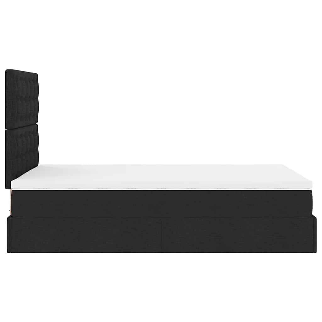 Ottoman bed met matras en LED's 120x200cm stof zwart is nu te koop bij PeponiXL, paradijselijk wonen!