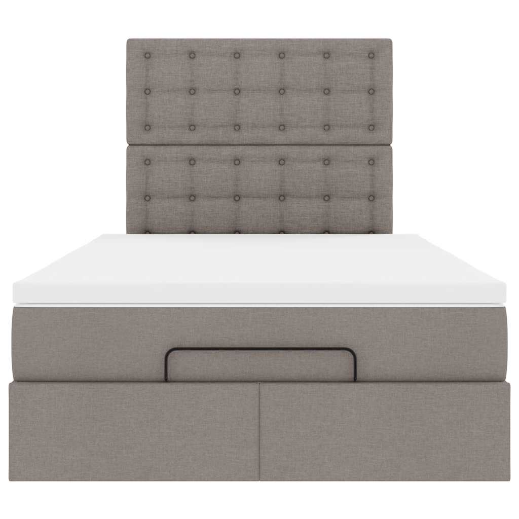 Ottoman bed met matras en LED's 120x200cm stof taupe is nu te koop bij PeponiXL, paradijselijk wonen!