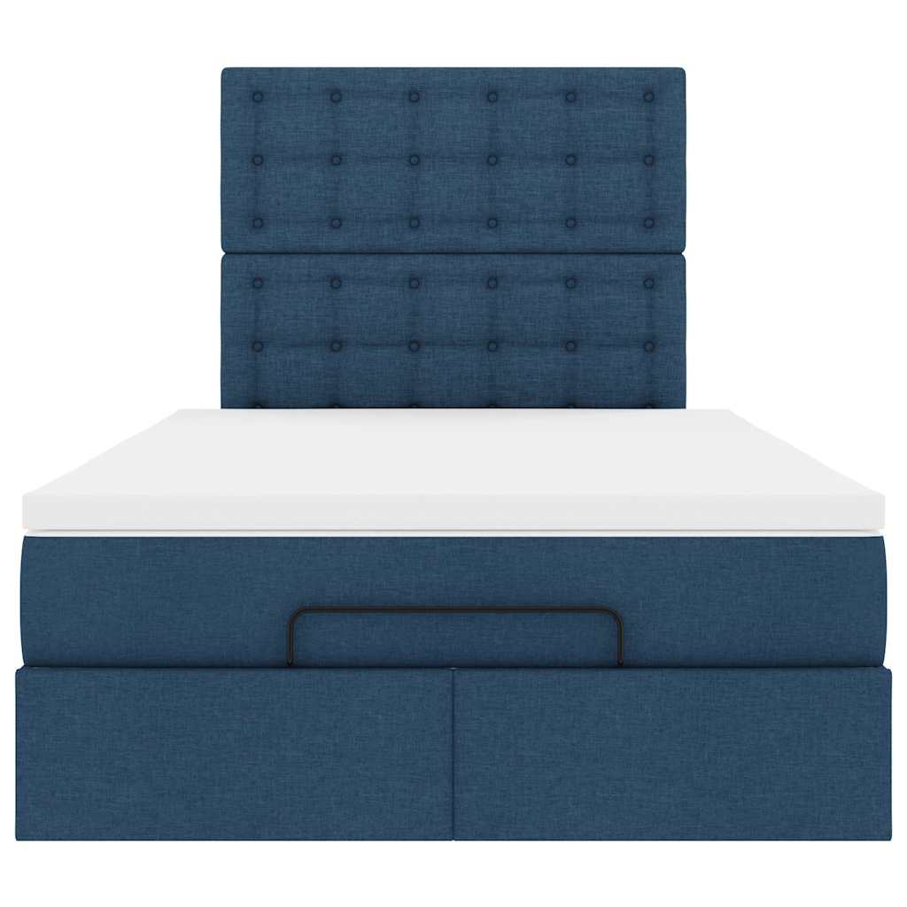 Ottoman bed met matras en LED's 120x200cm stof blauw is nu te koop bij PeponiXL, paradijselijk wonen!