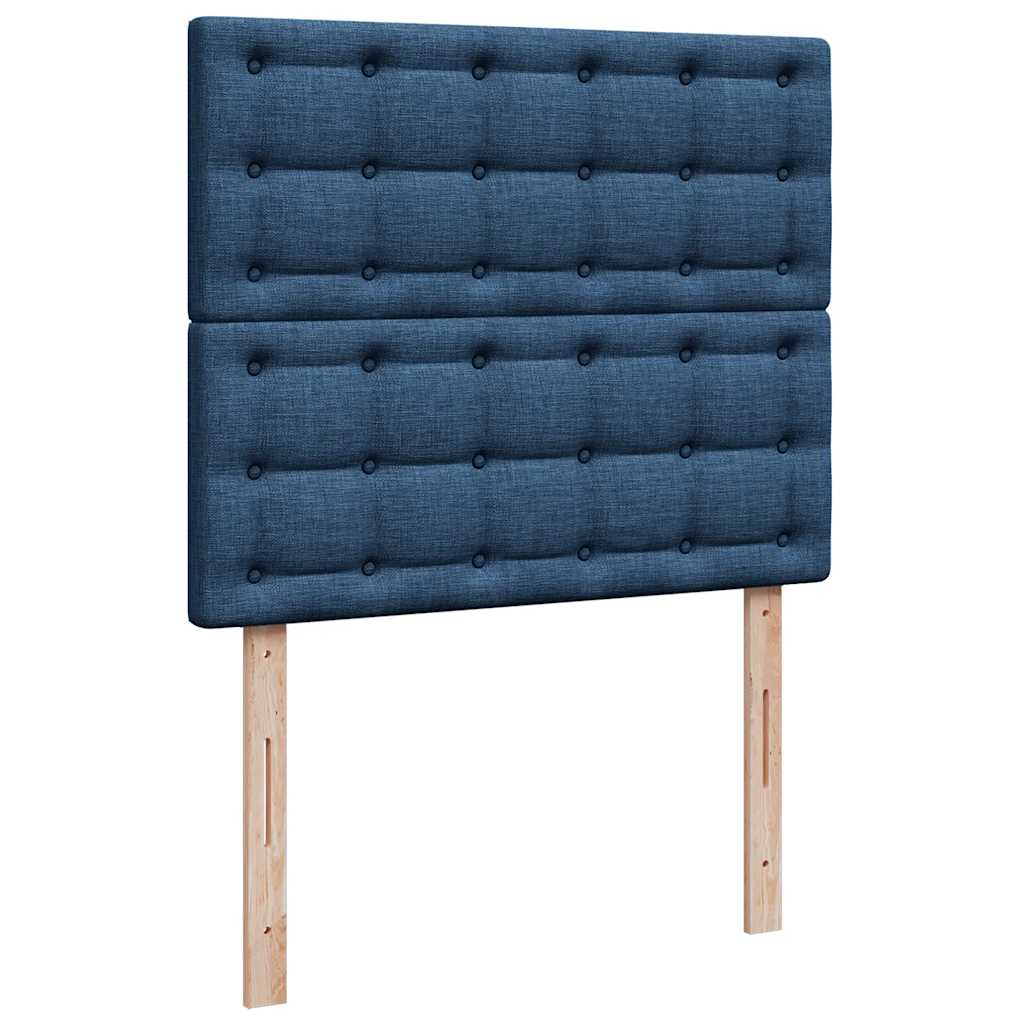 Ottoman bed met matras en LED's 120x200cm stof blauw is nu te koop bij PeponiXL, paradijselijk wonen!