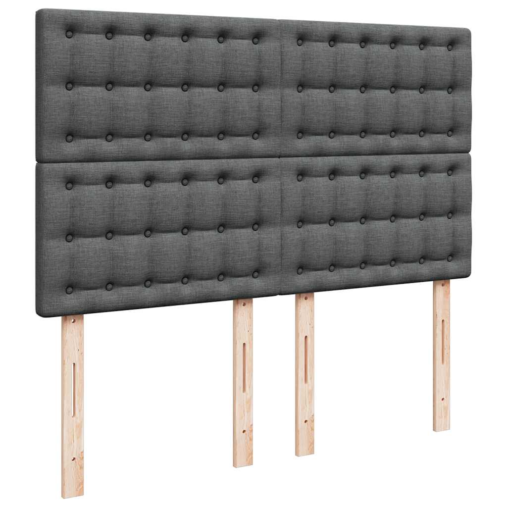 Ottoman bed met matras en LED's 140x190cm stof donkergrijs is nu te koop bij PeponiXL, paradijselijk wonen!
