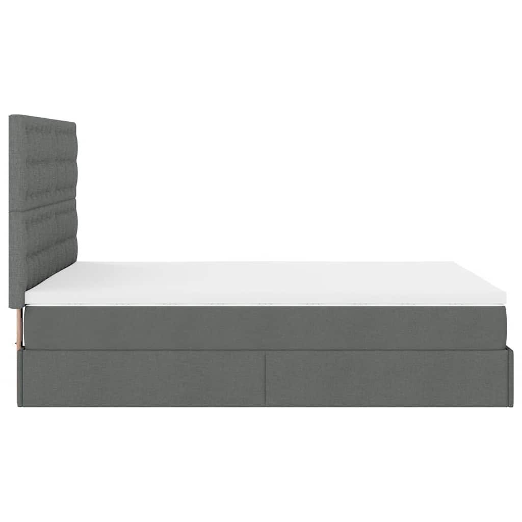 Ottoman bed met matras en LED's 140x190cm stof donkergrijs is nu te koop bij PeponiXL, paradijselijk wonen!