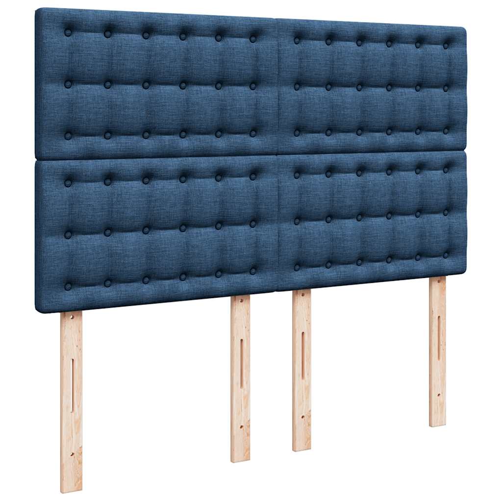 Ottoman bed met matras en LED's 140x190cm stof blauw is nu te koop bij PeponiXL, paradijselijk wonen!