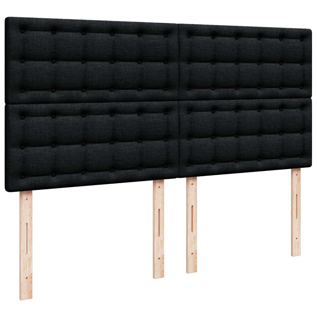 Ottoman bed met matras en LED's 180x200cm stof zwart