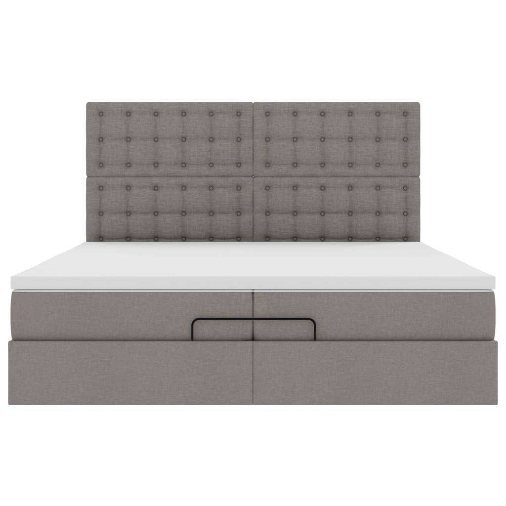 Ottoman bed met matrassen en LED's 200x200cm stof taupe is nu te koop bij PeponiXL, paradijselijk wonen!