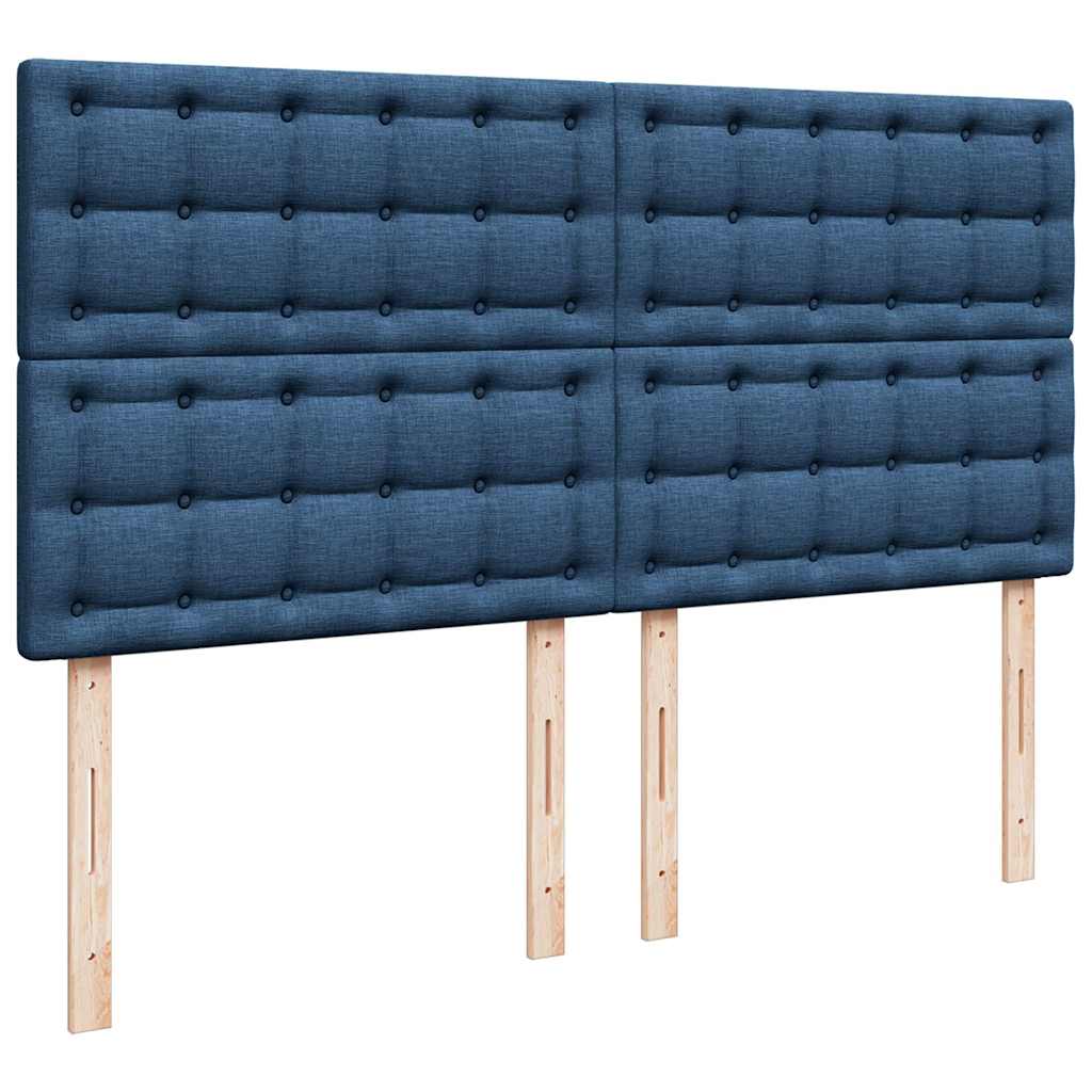 Ottoman bed met matrassen en LED's 200x200cm stof blauw is nu te koop bij PeponiXL, paradijselijk wonen!