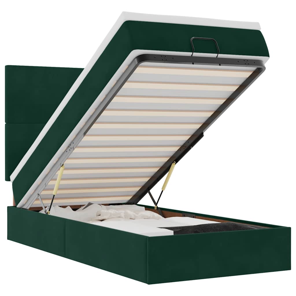 Ottoman bed met matrassen en LED's 100x200cm fluweel is nu te koop bij PeponiXL, paradijselijk wonen!