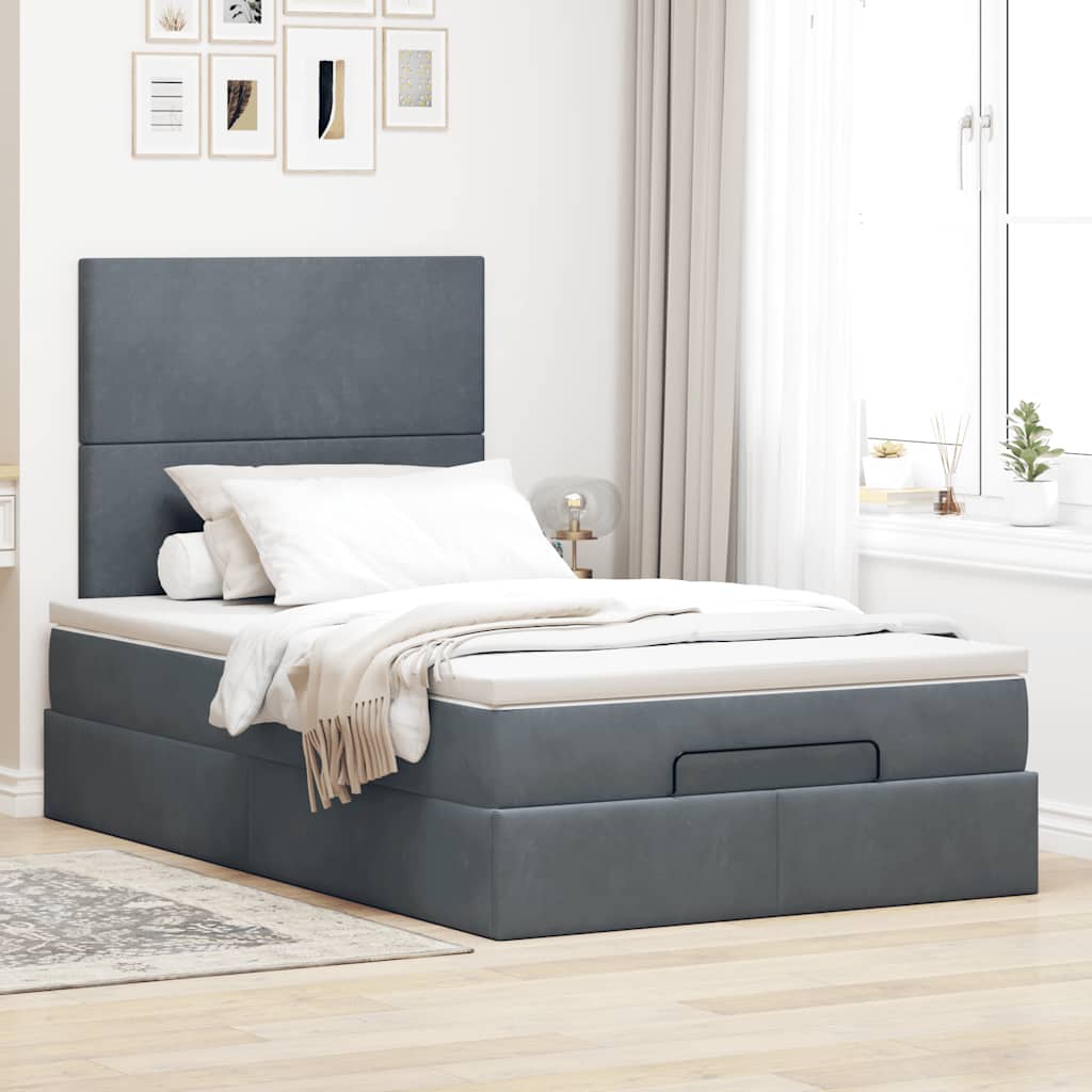 Ottoman bed met matrassen en LED's 120x190cm fluweel is nu te koop bij PeponiXL, paradijselijk wonen!