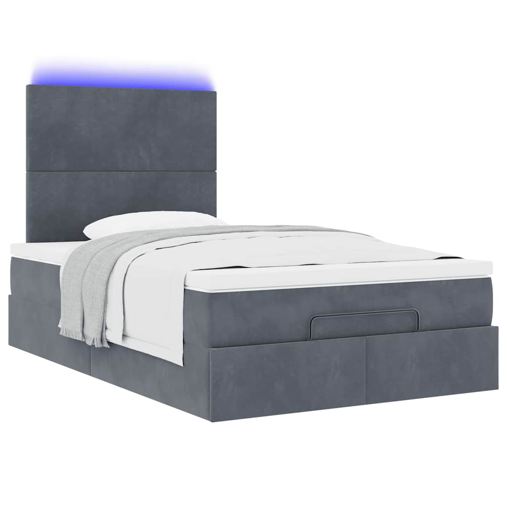 Ottoman bed met matrassen en LED's 120x190cm fluweel is nu te koop bij PeponiXL, paradijselijk wonen!