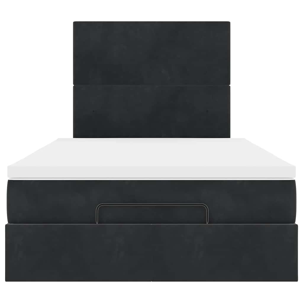Ottoman bed met matrassen en LED's 120x190cm fluweel zwart is nu te koop bij PeponiXL, paradijselijk wonen!