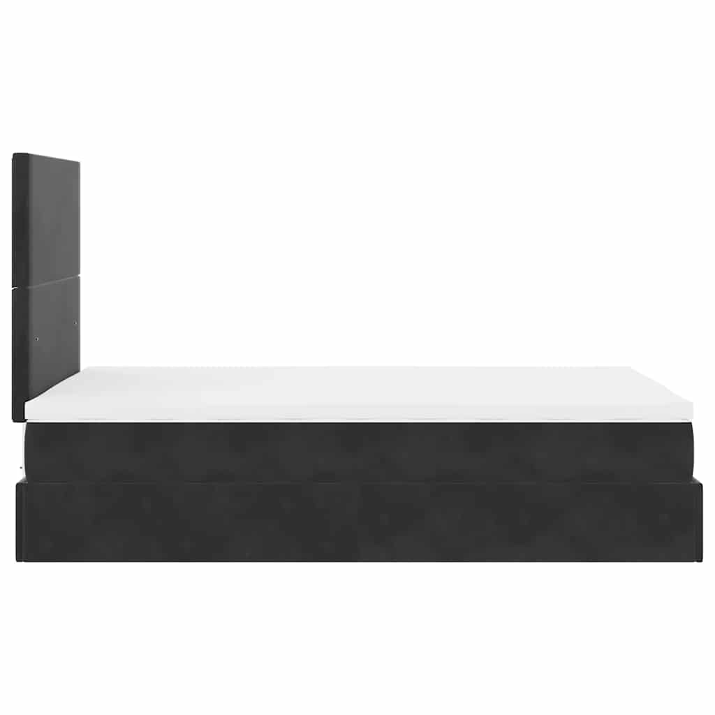 Ottoman bed met matrassen en LED's 120x190cm fluweel zwart is nu te koop bij PeponiXL, paradijselijk wonen!