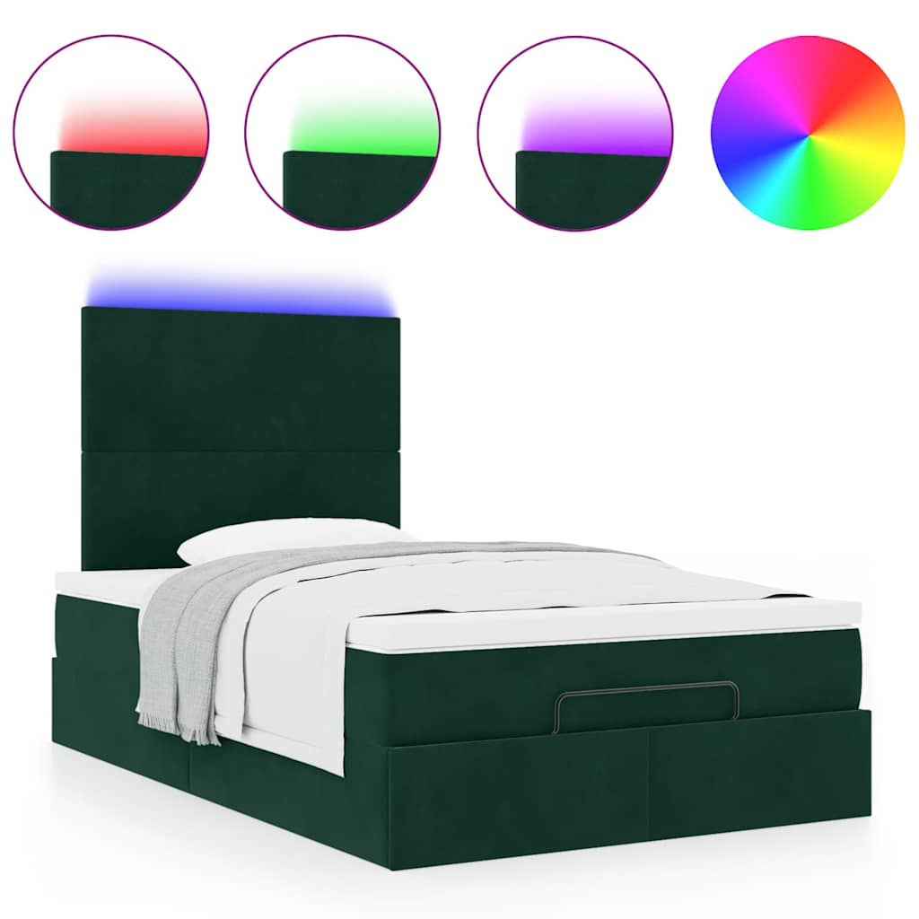 Ottoman bed met matrassen en LED's 120x190cm fluweel is nu te koop bij PeponiXL, paradijselijk wonen!