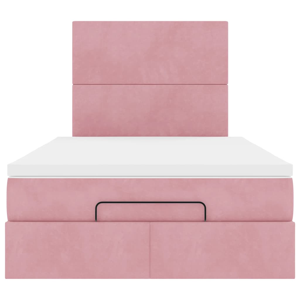 Ottoman bed met matrassen en LED's 120x190cm fluweel roze is nu te koop bij PeponiXL, paradijselijk wonen!