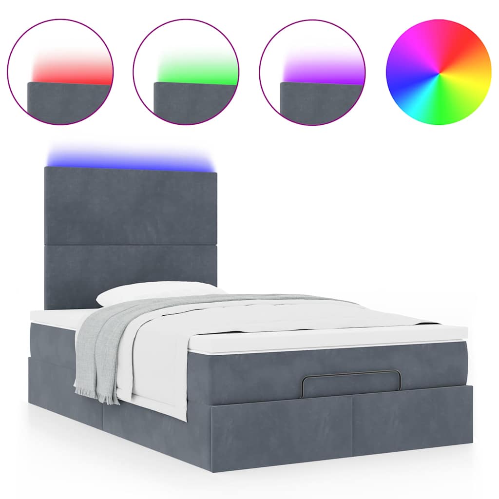 Ottoman bed met matrassen en LED's 120x200cm fluweel is nu te koop bij PeponiXL, paradijselijk wonen!