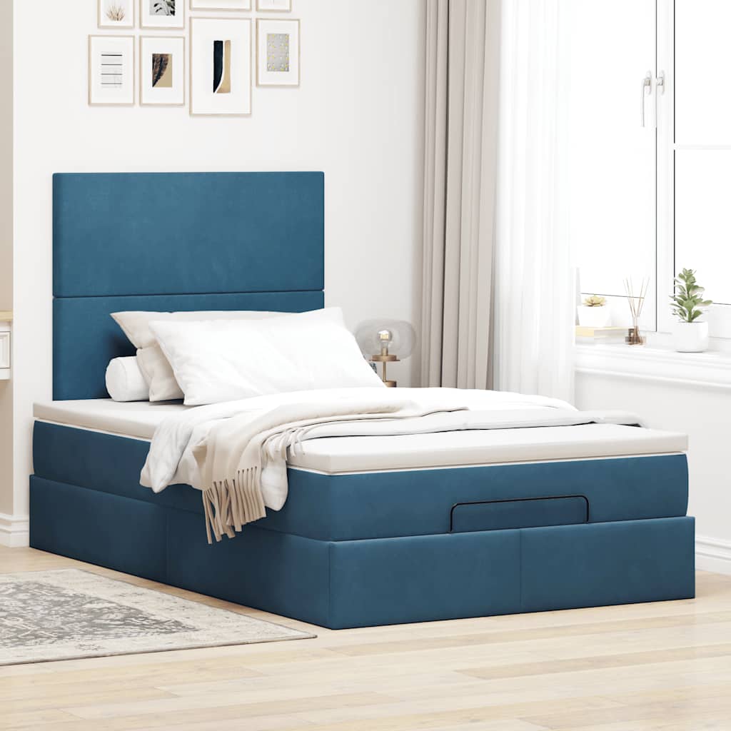 Ottoman bed met matrassen en LED's 120x200cm fluweel is nu te koop bij PeponiXL, paradijselijk wonen!