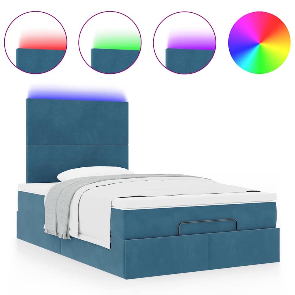 Ottoman bed met matrassen en LED's 120x200cm fluweel is nu te koop bij PeponiXL, paradijselijk wonen!