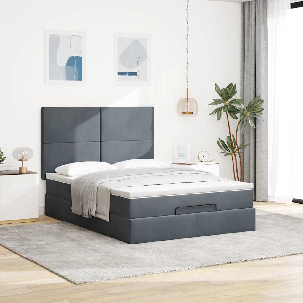Ottoman bed met matrassen en LED's 140x190cm fluweel is nu te koop bij PeponiXL, paradijselijk wonen!