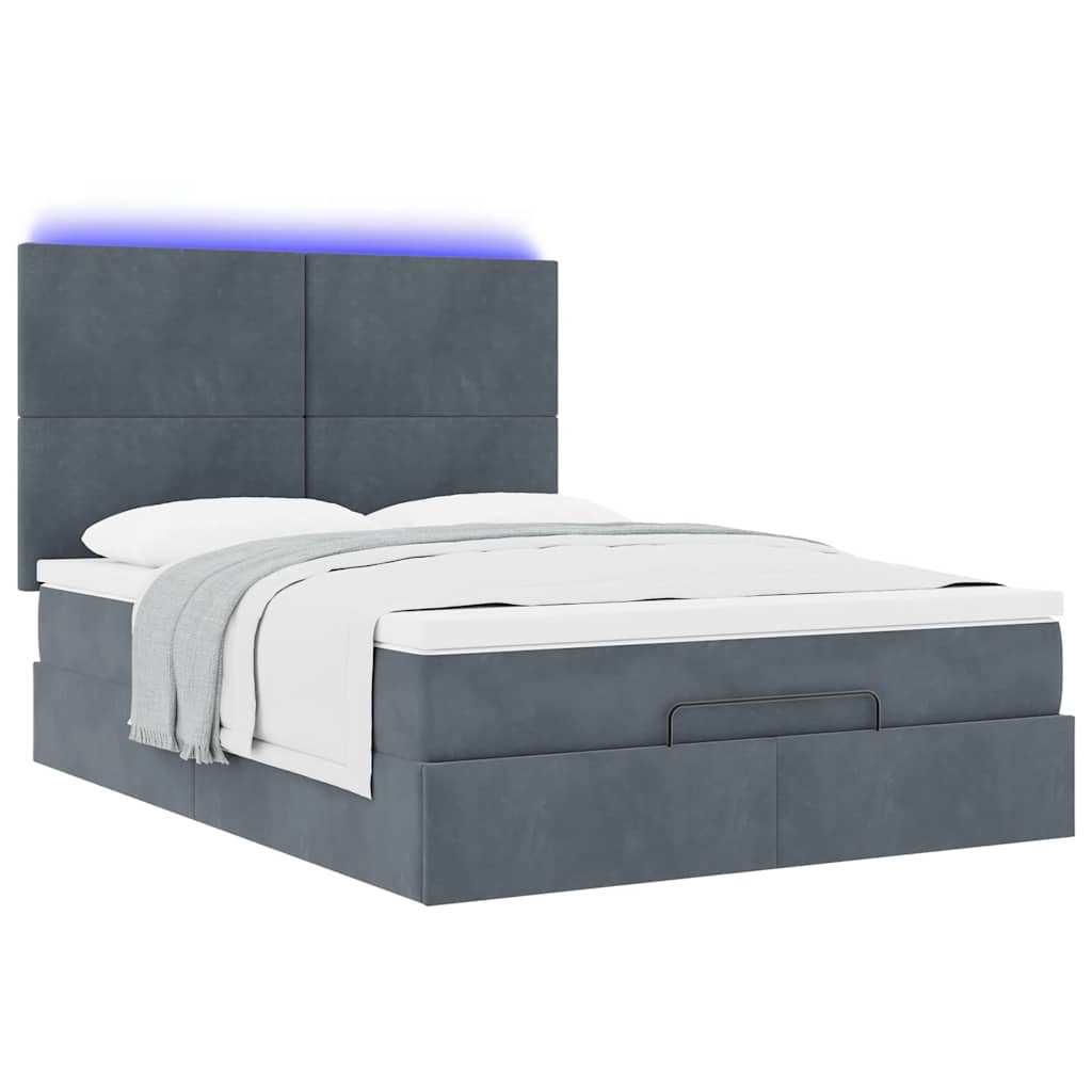 Ottoman bed met matrassen en LED's 140x190cm fluweel is nu te koop bij PeponiXL, paradijselijk wonen!