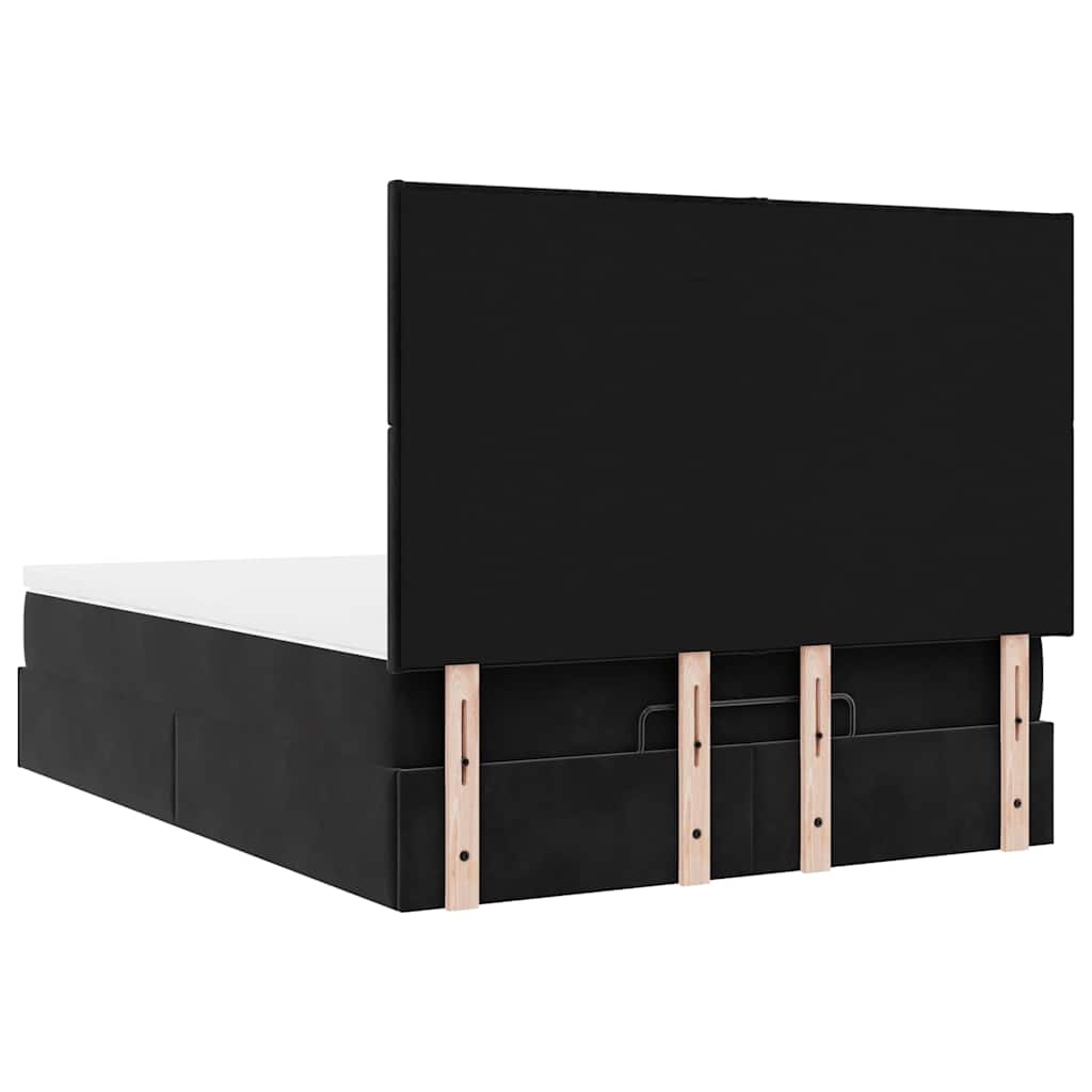 Ottoman bed met matrassen en LED's 140x190cm fluweel zwart is nu te koop bij PeponiXL, paradijselijk wonen!