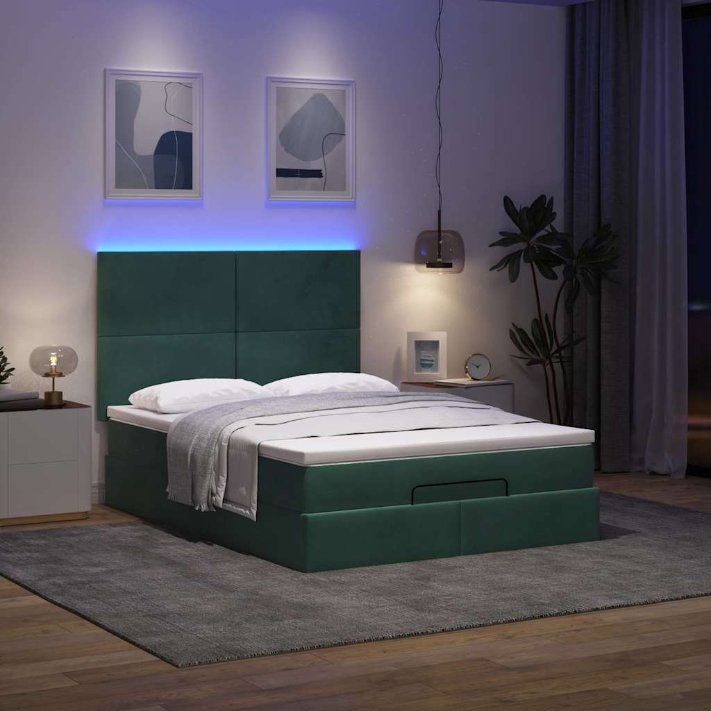 Ottoman bed met matrassen en LED's 140x190cm fluweel is nu te koop bij PeponiXL, paradijselijk wonen!