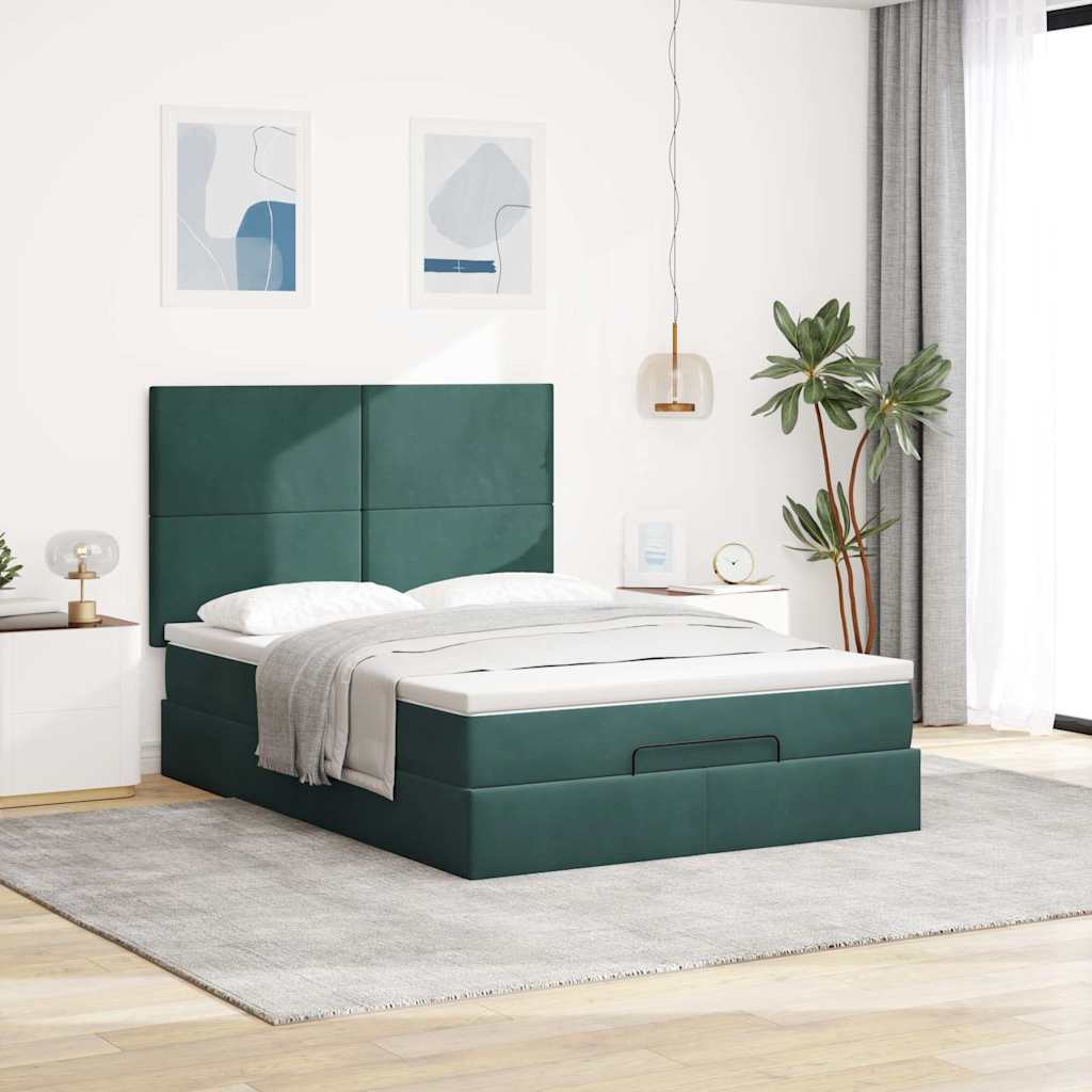 Ottoman bed met matrassen en LED's 140x190cm fluweel is nu te koop bij PeponiXL, paradijselijk wonen!