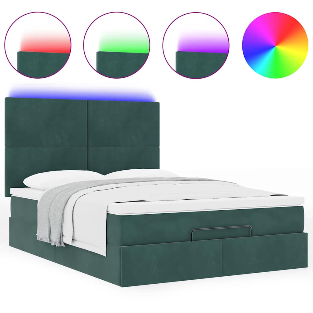 Ottoman bed met matrassen en LED's 140x190cm fluweel is nu te koop bij PeponiXL, paradijselijk wonen!